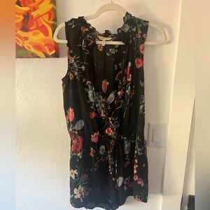 Rebecca Taylor Black Floral Romper